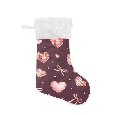 Imagem de Blueangle 1 pacote de meias de Natal com laços de fita de 17,7 polegadas para decorações de festas de fim de ano, suportes de presente e meias (132)