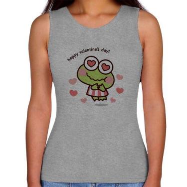 Imagem de Regata Feminina Happy Valentine's Day - Foca na Moda, Cinza, P