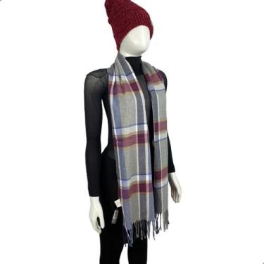 Imagem de Cachecol Echarpe Manta Xale Lenço Inverno 170cm Xadrez Unissex - Daruj