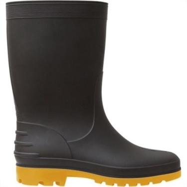Imagem de Bota Galocha Galocha Italbotas Calformax Preta Solado Amarelo Cano Med