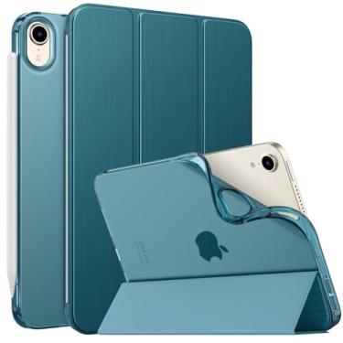 Imagem de MoKo Capa para iPad mini 7 (A17 Pro) 2024, iPad mini 6ª geração 2021 (8,3 polegadas), iPad mini 6, capa traseira fosca translúcida de TPU macio para iPad mini 7th, azul francês