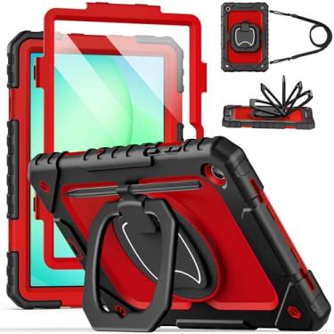 Imagem de Cantis Capa para Samsung Galaxy Tab A11 Plus de 11 polegadas, capa à prova de choque para tablet Tab A11+ com protetor de tela/suporte giratório/suporte para caneta/alça de ombro ajustável, preto +