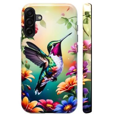 Imagem de Bcov Capa de camada dupla para Galaxy A17 5G, capa rígida híbrida à prova de choque verde beija-flor + capa protetora de silicone para Samsung Galaxy A17 5G