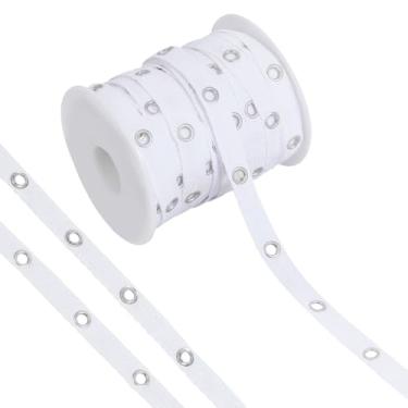 Imagem de BENECREAT Fita de ilhó branca de 20 metros, fitas de sarja com acabamento de 0,9 cm de largura, fitas de ilhó de algodão para confecção de espartilhos, decoração de roupas e decoração de casa DIY