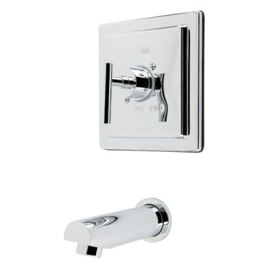 Imagem de Kingston Brass KB8651CMLTO Torneira de banheira equilibrada de pressão de manípulo único Manhattan, cromado polido