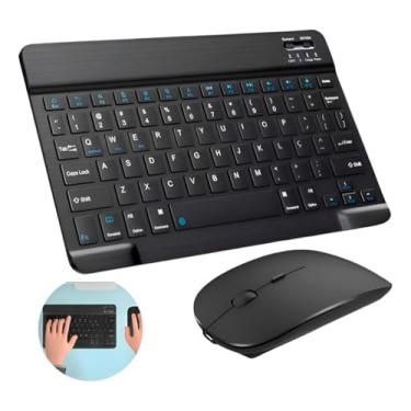 Imagem de Teclado Mouse Sem Fio Bluetooth Slim Tablet Notebook Mac Abnt2 Premium