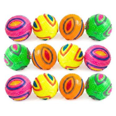 Imagem de Kit 12 Bolinha Com Cravo Luz E Apito Brinquedo Interativo Para Cães Ga