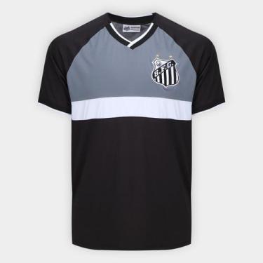Imagem de Camiseta Santos Esportiva Masculina - Surf Center, Preto, Branco, GG