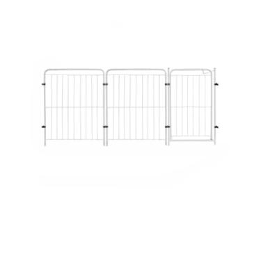 Imagem de Cercado Pet Dobrável com Portão 82cm em Aço Grade de Segurança para Cachorro Modular(Branco,2 Módulos + Portão)