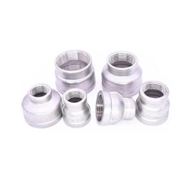 Imagem de 1/20.3 cm 1/10.2 cm 3/20.3 cm 1/5.1 cm 3/10.2 cm 2.5 cm 1-1/10.2 cm 1-1/5.1 cm fêmea para fêmea redutor de rosca 304 acoplador de encaixe de tubo de aço inoxidável (DN10 a DN8)