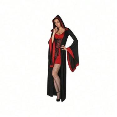 Imagem de Fantasia Vampira Adulto Do PP Ao GG Tecido Helanca Com Elastano Hallow