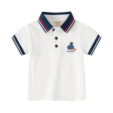 Imagem de Camisas Polo De Algodão Para Meninos, Roupas Casuais Para Crianças De 
