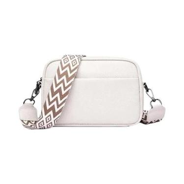 Imagem de Bolsa Transversal Feminina De Couro Genuíno Com Múltiplos Compartiment