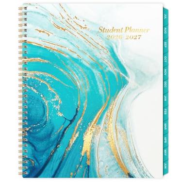 Imagem de Agenda estudante 2024-2025 - Agenda acadêmica de julho de 2024 a junho de 2025, 23 x 28 cm, agenda de aula semanal 2024-2025, adesivos, organizador perfeito - azul