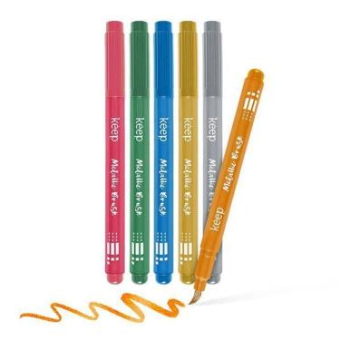 Imagem de Marcador Artístico Metallic Brush Com 5 Cores Keep - Mr057