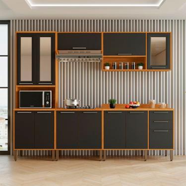 Imagem de Cozinha Compacta para Cooktop 5 Pecas 12 Portas 2 Gavetas Paris Salleto Moveis