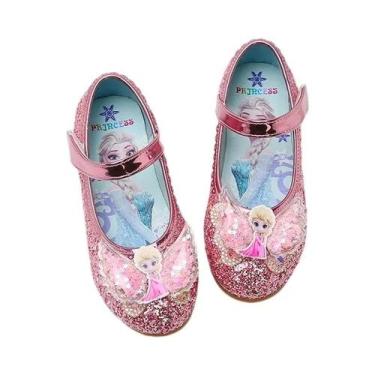 Imagem de Sapatos Planos Para Meninas Frozen Elsa Com Lantejoulas, Sola Macia, C