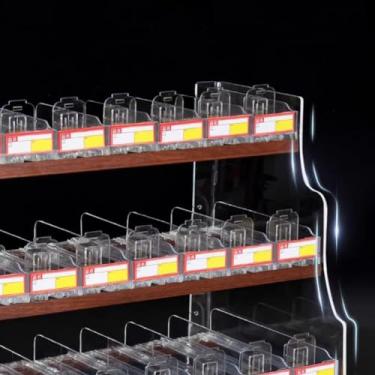 Imagem de Rack de exibição de cigarro de acrílico transparente para lojas de conveniência, suporte de varejo de várias camadas para supermercado, suporte organizador de cigarros, tamanho: 49,6 x 29 x 48,5 cm