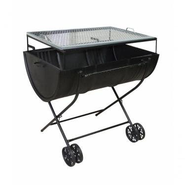 Imagem de Churrasqueira Meio Tambor Com Grelha E Carrinho 200L