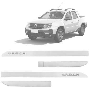 Imagem de Jogo de Friso Lateral Oroch 2016 a 2025 Branco Glacier Alto Relevo