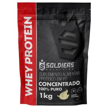Imagem de Whey Protein Concentrado 1Kg - Natural - 100% Puro Importado - Soldiers Nutrition-Unissex