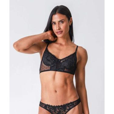 Imagem de Sutiã Bra Top Lurex Sem Bojo Marisa Preto-51029, 46, Preto
