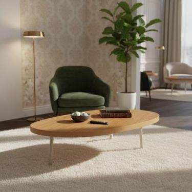 Imagem de Mesa Centro Orgânica Madeira Sala Estar Decoração Moderno, Madeira