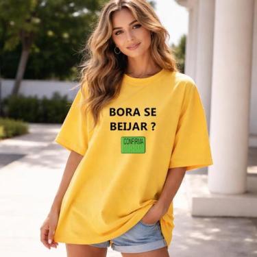 Imagem de Camiseta Feminina Bora Se Beijar Confirma Lançamento Oferta - Agil, Am