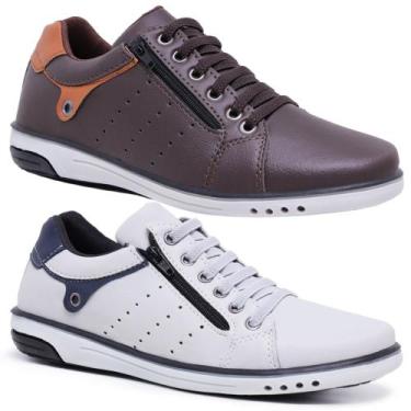 Imagem de Kit 2 Pares Sapatênis Masculino Fechamento Elastico e Ziper - Star Fox