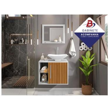 Imagem de Gabinete Para Banheiro Aéreo com Cuba e Espelheira Móveis Bechara Bade