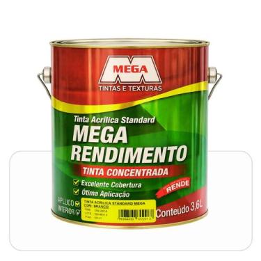 Imagem de Tinta Mega Rendimento Branca 3,6L Acrílica Fosco Standard