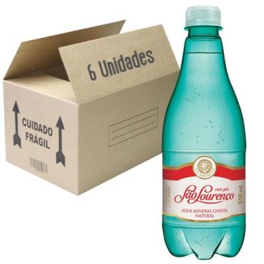 Imagem de Água Mineral Com Gás Pet São Lourenço 510Ml (6 Unidades)