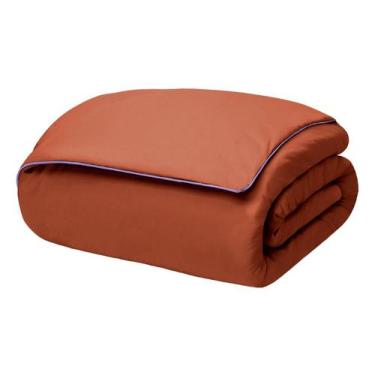 Imagem de Duvet Colors Filetti Tangerina com Vivo Lavanda 200 Fios - Westwing Co