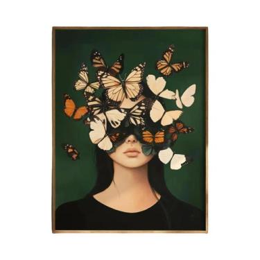 Imagem de Impressão Em Tela Minimalista De Flor Abstrata Verde Para Decoração Mo