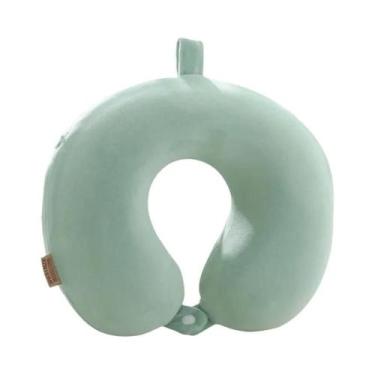 Imagem de Almofada De Pescoço Em Espuma De Memória Em Formato U De Cor Sólida, D