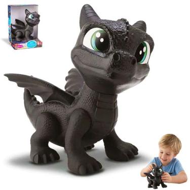 Imagem de Dragao Bebe Vinil Preto Menino Atoxico Fofo Asa Boneco Grande - BAMBOL