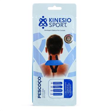 Imagem de Bandagem Elastica Adesiva KinesioSport Pré-Cortada Pescoço 25cm e 15cm Azul - Unissex-Unissex