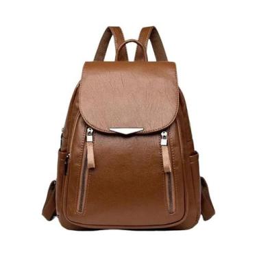 Imagem de Mochila De Viagem Grande Em Couro PU Para Mulheres, Bolsa De Moda E Mo