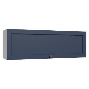 Imagem de Armário Aéreo 100 cm 1 Porta Basculante Branco/Azul Vik Madesa