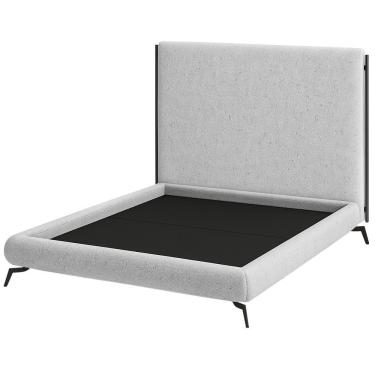 Imagem de Cama King Pés Ferro Emma Com Cabeceira Parise Linho Cinza Claro - Nexta Casa