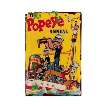 Imagem de Placa De Metal Retrô Com Ilustração Clássica De Marinheiro E Lata De E