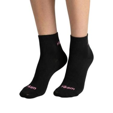 Imagem de Meia Esportiva Dupla Camada Anti Bolha Rikam Corrida, Preto rosa, 34-3