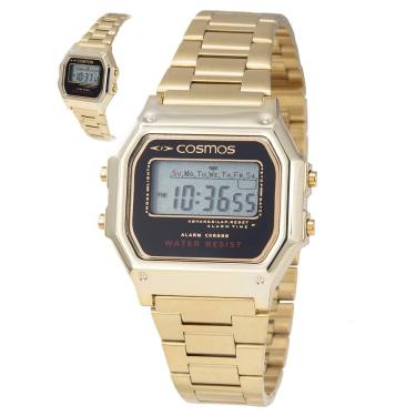 Imagem de Relógio Cosmos Feminino Ref: Os48854u Digital Vintage Dourado