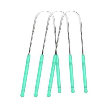 Imagem de Raspador De Língua Em Aço Inoxidável Em Formato De U Para Remoção De P