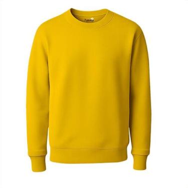 Imagem de Moletom Blusão Amarelo Canário em Moletom 3 Cabos Peluciado Adulto - C