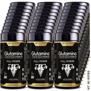 Imagem de 30x GLUTAMINA FULL POWER 1450MG 60CAPS HF SUPLEMENTS ATACADO