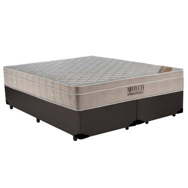 Imagem de Cama  Box Queen  Bipartido Sintético  + Colchão Ortobom Airtech Molas Ensacadas 65x158x...