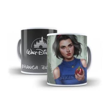 Imagem de Caneca de Porcelana 325ml Decorada Princesas Branca de Neve para Café 