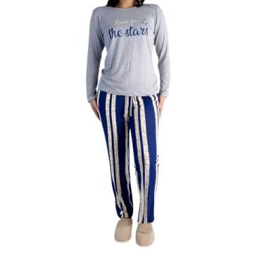 Imagem de Pijama Feminino Longo Caminho dos Sonhos 1108, Cinza, M
