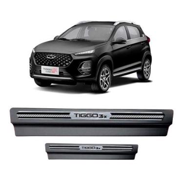 Imagem de Kit Soleira Aço Escovado NP - Protetor Premium Tiggo 3X 2021 a 2025 - 